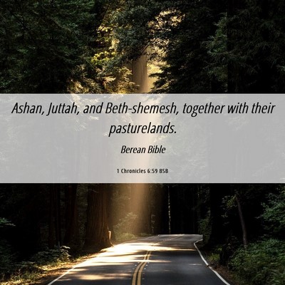 Picture 06 - 1 Chronicles 6:59 BSB - Ashan, Juttah, and Beth-shemesh, together with - Bible Verse Picture