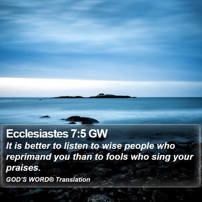 Ecclesiastes 7:5 GW Bible Verse Image