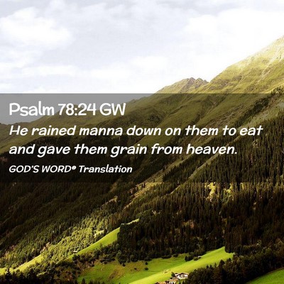 Picture 02 - Psalm 78:24 GW - He rained manna down on them to eat and gave them - Bible Verse Picture